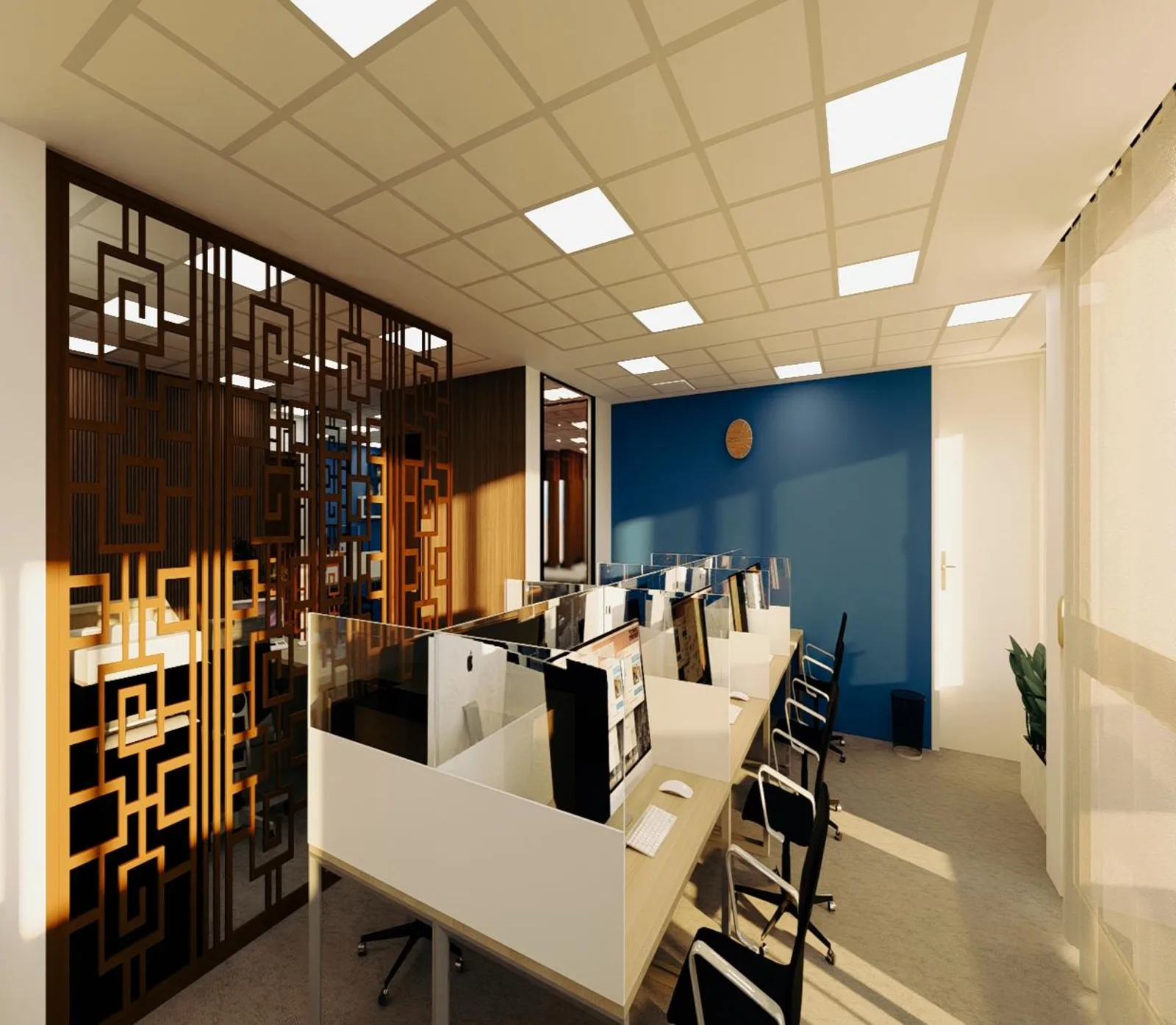 Open space des bureaux FIDEXIA à Casablanca, seconde vue